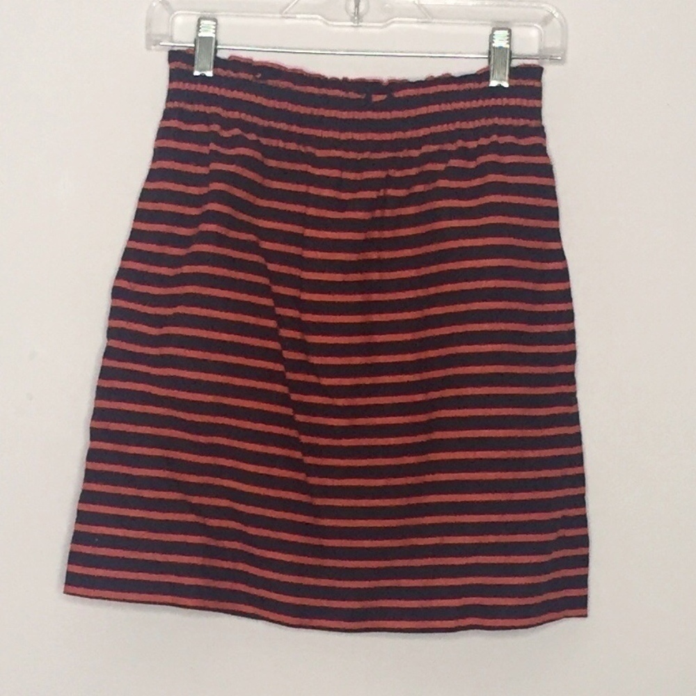 J CREW | Sidewalk skirt Navy & Red stripe